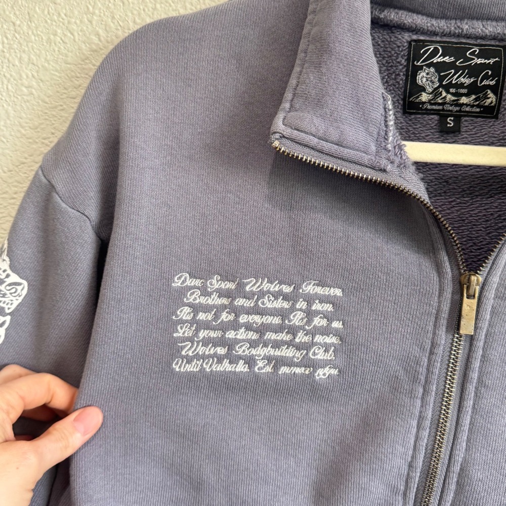 Darc Sport Vintage Everson Mockneck Half Zip Sweater in Dusty Blue Wolf S - Picture 5 of 12